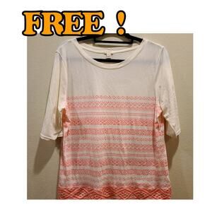 FWP J Crew ivory pink shirt - large